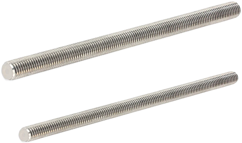 Zinc-plated all-thread rod, two diameters