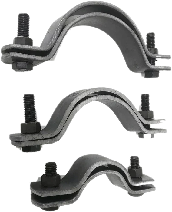 Riser clamps in three sizes with bolts and nuts