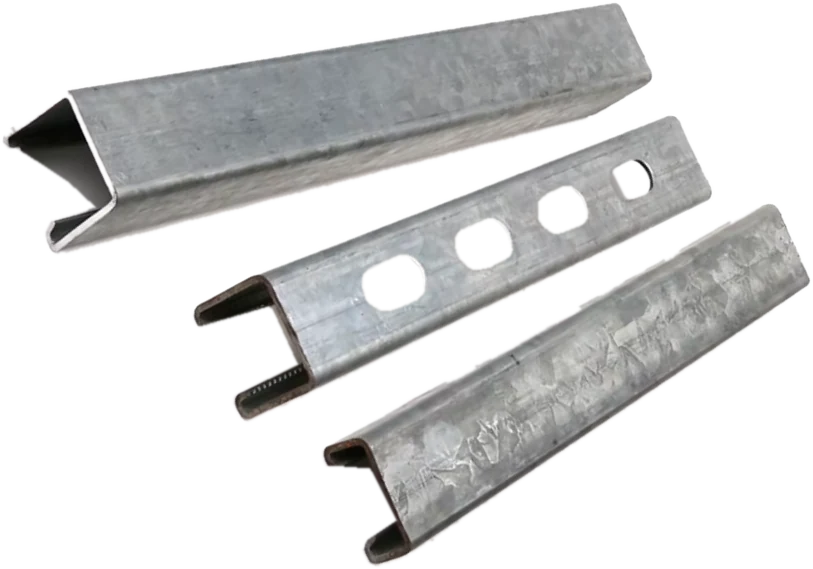Galvanized strut channel, solid and slotted